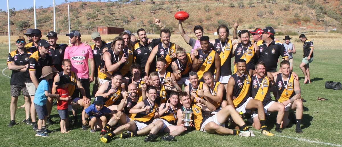CHAMPIONS: Tigers win the Mount Isa AFL men's 2019 premiership over the Buffs. Photo Aidan Green. 
