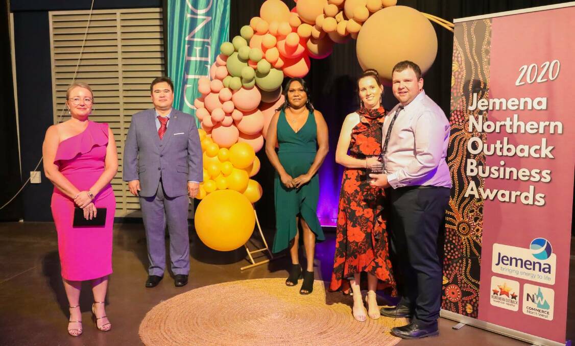 Top honours: The 2020 Business of the Year award winners from Moselle Meats with sponsors from Jemena at last year's presentation. Picture: Commerce North West. 