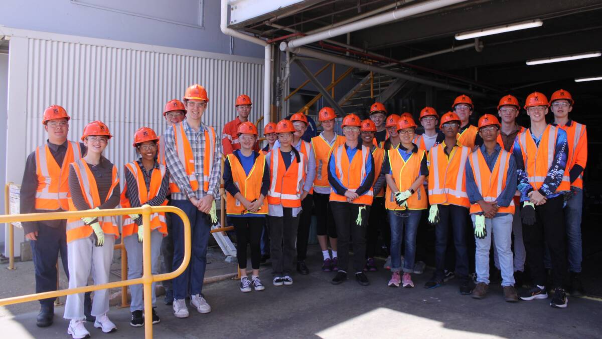 Year 11 chemistry students from Townsville Grammar School at the CRL cathode plate manufacturing facility