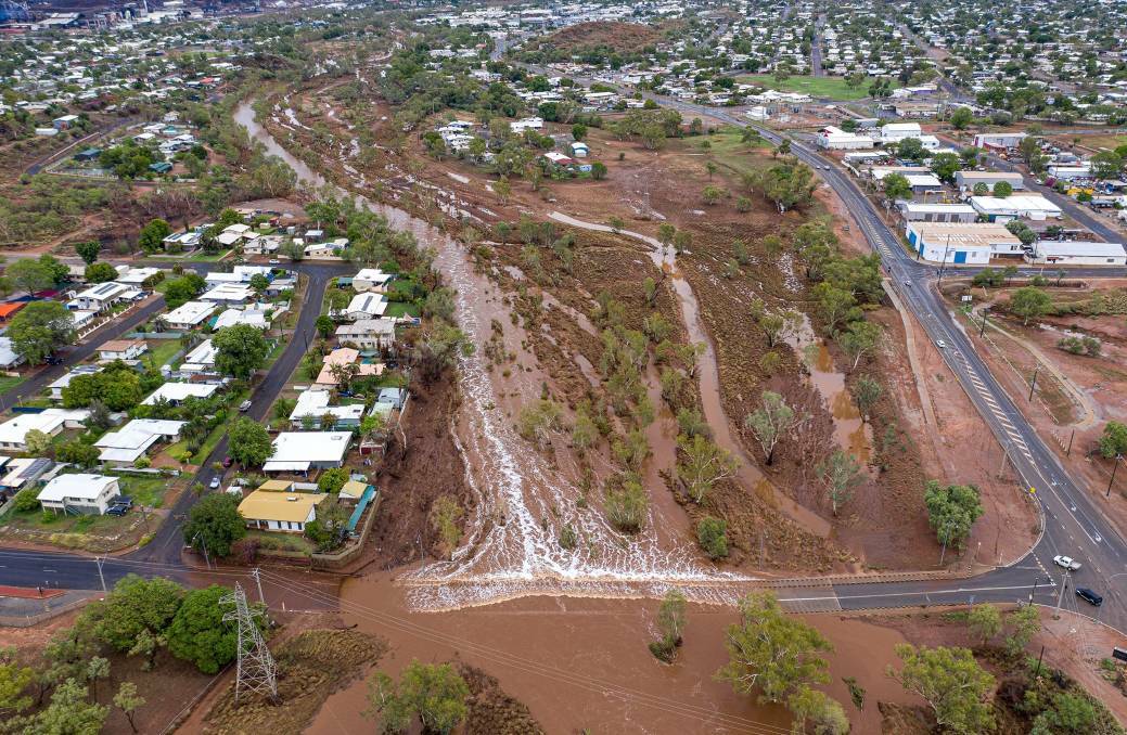 The Leichhardt River floods in Mount Isa. Photo: Kerry Brisbane