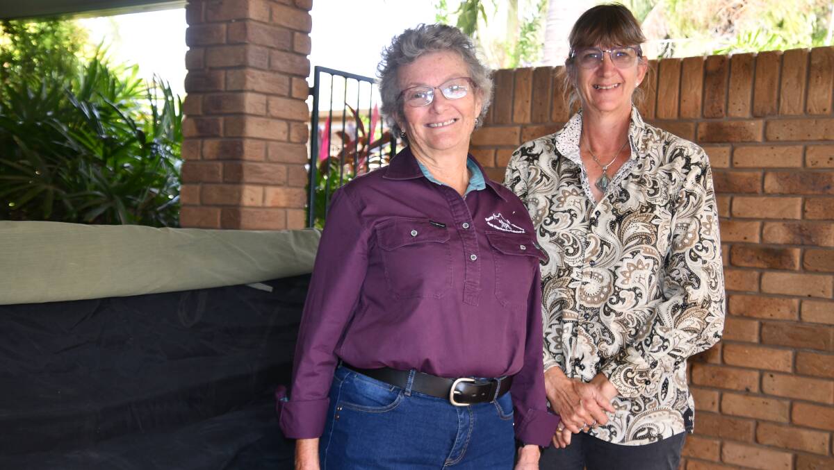 Liz Debney and Rowena Murphy are ready for their big walk from Cloncurry to Mount Isa.
