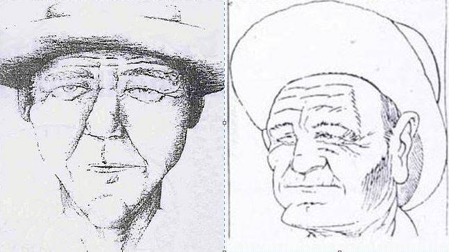 COLD CASE: Left Sketch 1 of the suspect in the Tony Jones case, right Sketch 2. Photo: supplied.