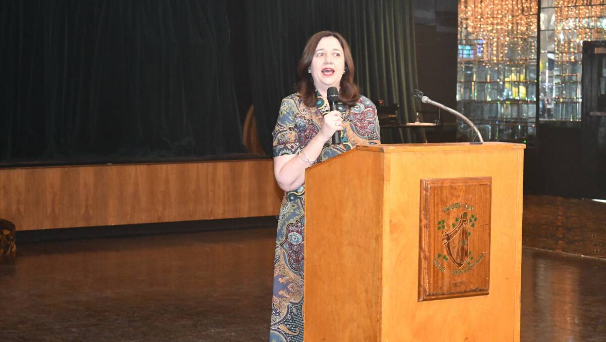 Premier Annastacia Palaszczuk speaks at the Irish Club during her recent visit to Mount Isa.