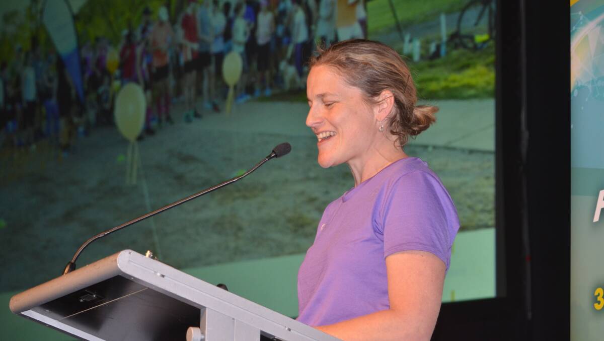 Mount Isa parkrun director Sarah Choyce tells the parkrun story at the North West Queensland health expo last week.