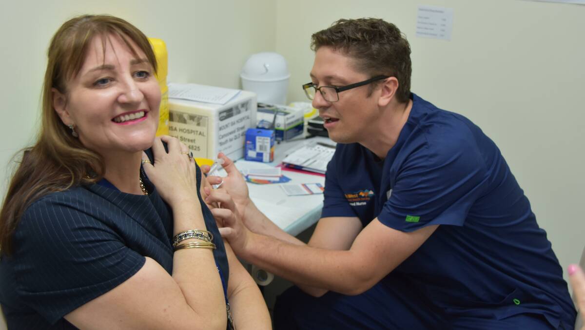 North West Hospital and Health Service CEO Dr Karen Murphy (seen here getting her Astra Zeneca jab) say people need to make an informed decision as the North West rollout heads to remote access on Monday.