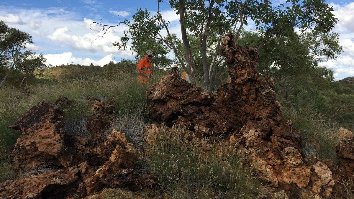 VALUABLE: Copper gossan at Minotaur's Highlands project. Picture: supplied.
