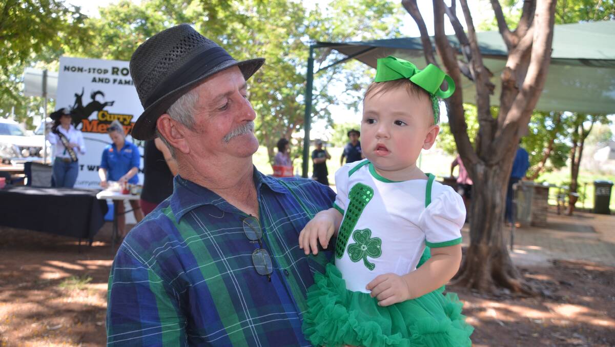 GREEN GOODNESS: Proud grandad Jack Foster with Amilee Foster on Curry Day in 2018. Photo: Derek Barry