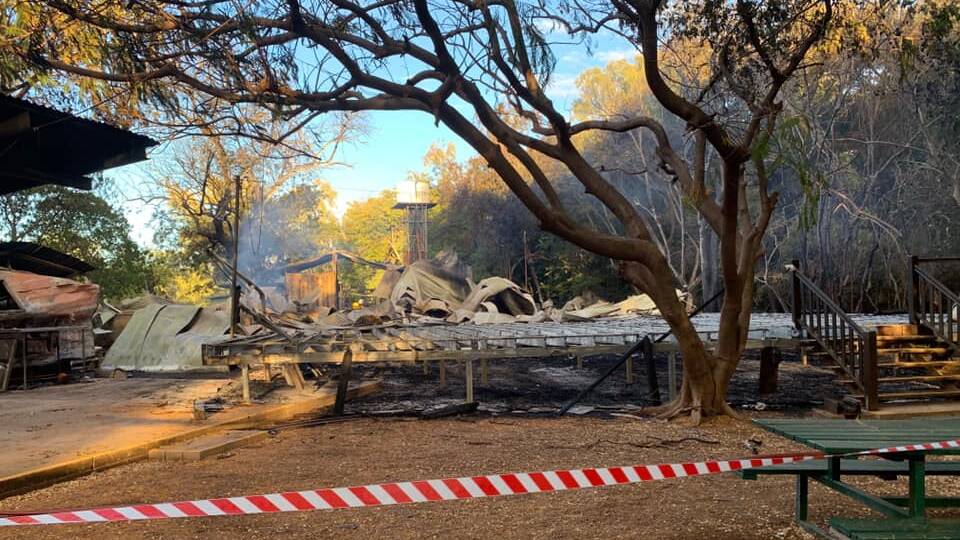 The scene at Adels Grove the morning after the fire. Photo:supplied.
