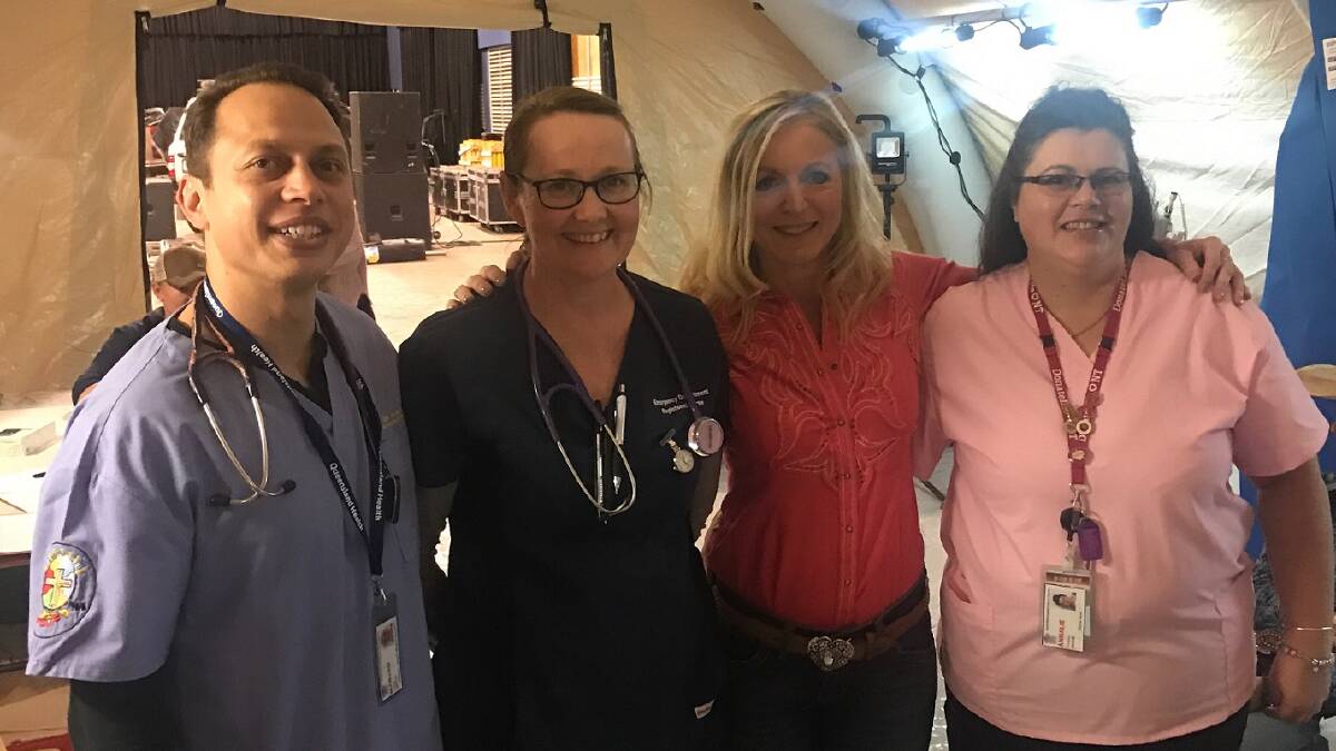 At the pop up field clinic at Rodeo, from left Dr Marjad Page, nurse Belinda
Scammell, Chief Executive Lisa Davies Jones and nurse Annalie Prinsloo.