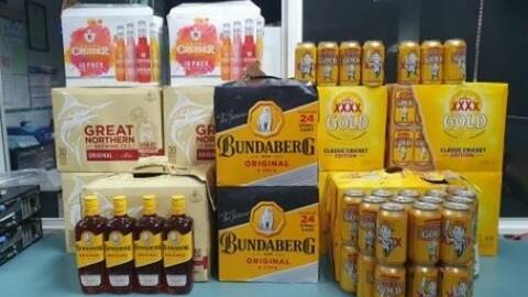 Some of the alcohol seized in Doomadgee.