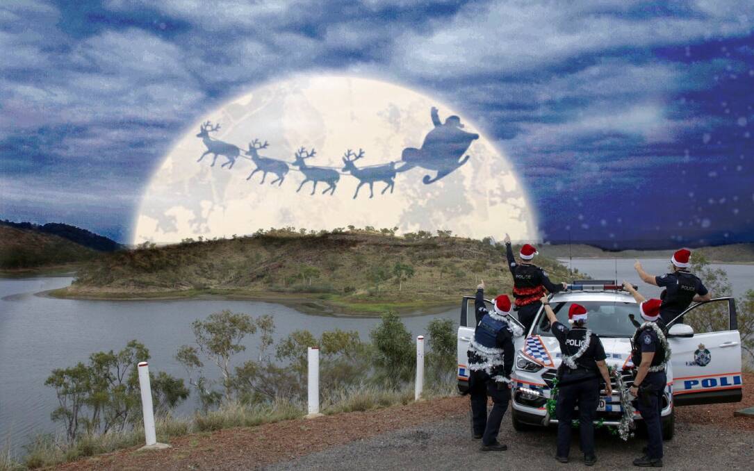 RAIN, DEAR?: As Christmas approaches Mount Isa police keep tracks on the approaching arrival of Santa and his sled full of goodies.