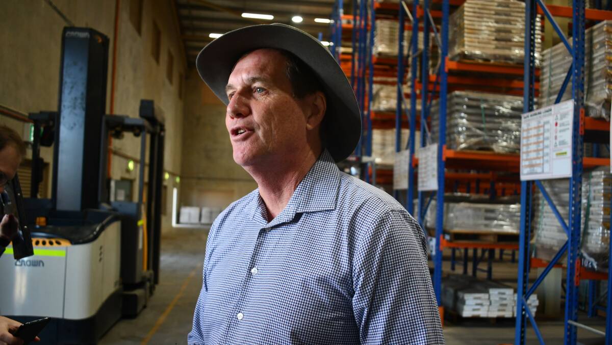 Mines Minister Anthony Lynham speaks at the Mount Isa core samples lab on Tuesday.