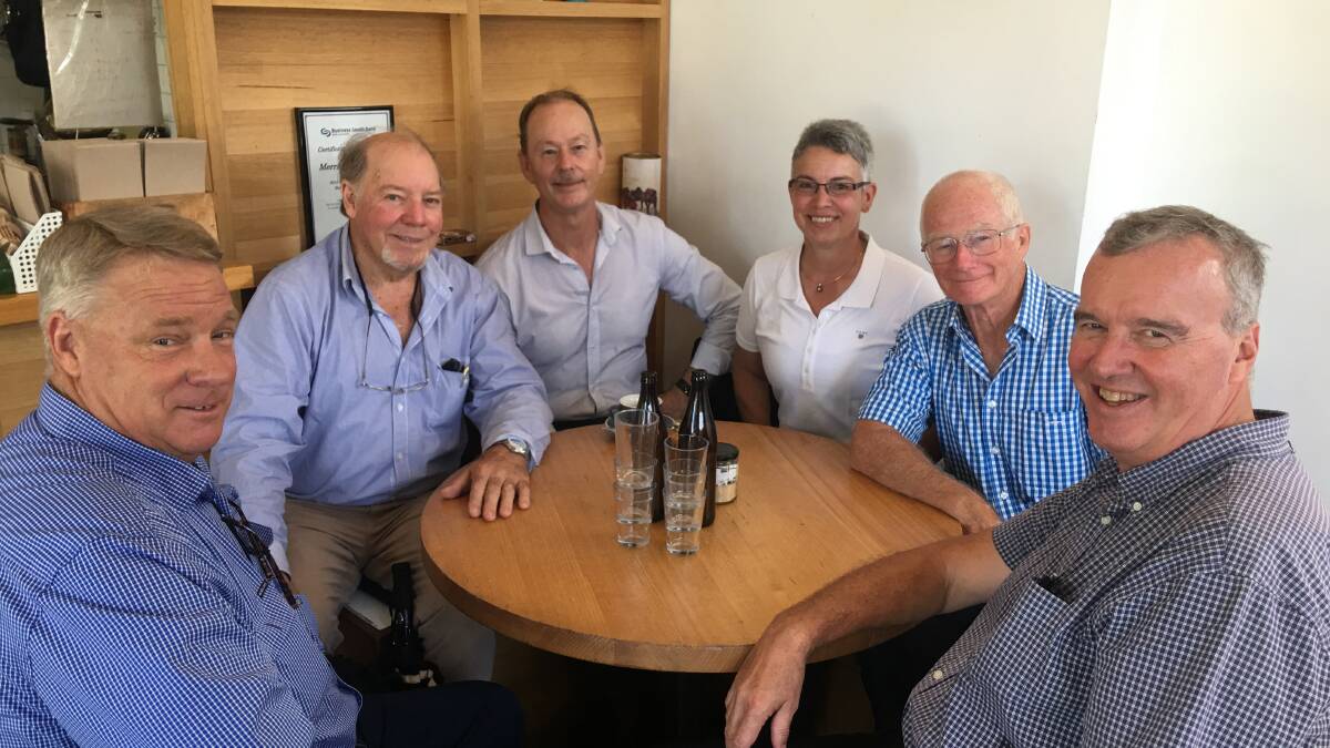 Review committee for the Cloncurry Dam project- L to R: David Glasson & Glen Graham MITEZ; Ross Thompson Soren Consulting; Dr Romy Greiner Project Manager; Professor Owen Stanley JCU, David Stewart, Australian Dams and Water Consultants.