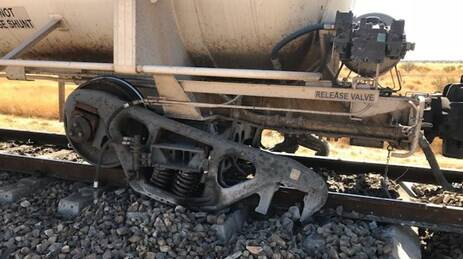 DERAILMENT: This photo shows a broken axle a freight tanker wagon from train 9T92 which derailed in August 2018.