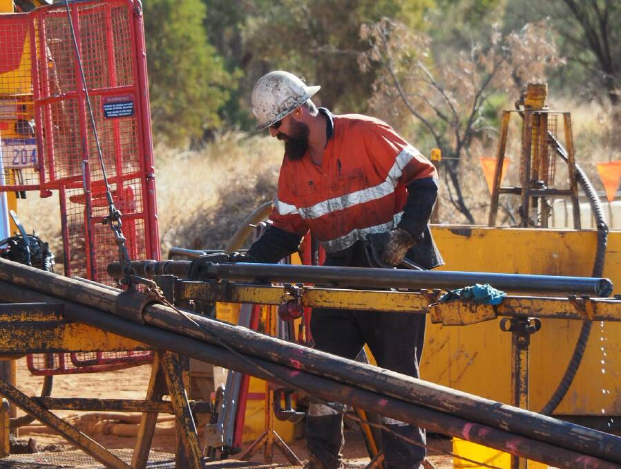A driller carries out work at Jericho Prospect which is one of the JVs between Minotaur and OZ Minerals.