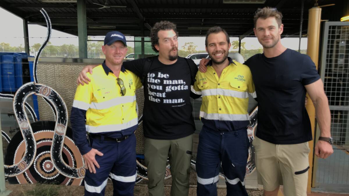 Danny McBride and Chris Hemsworth caught up with New Century staff during the Tourism Australia Superbowl ad filming.