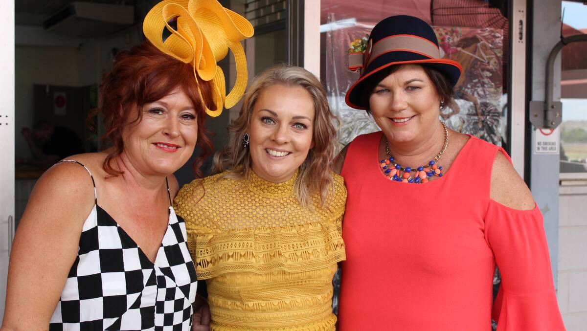 Annie Cremer, Norma-Jean Caldwell and Mel Goddard-See were among the many who dressed up for the 2017 Melbourne Cup meet.