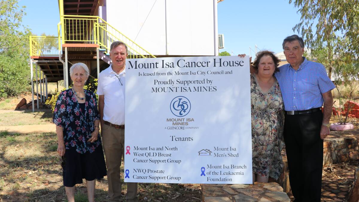 Members of the Management Committee of Mount Isa Cancer House: Yvonne McCoy, Father Mick Lowcock, Linda Lawrenson, Tony McGrady.