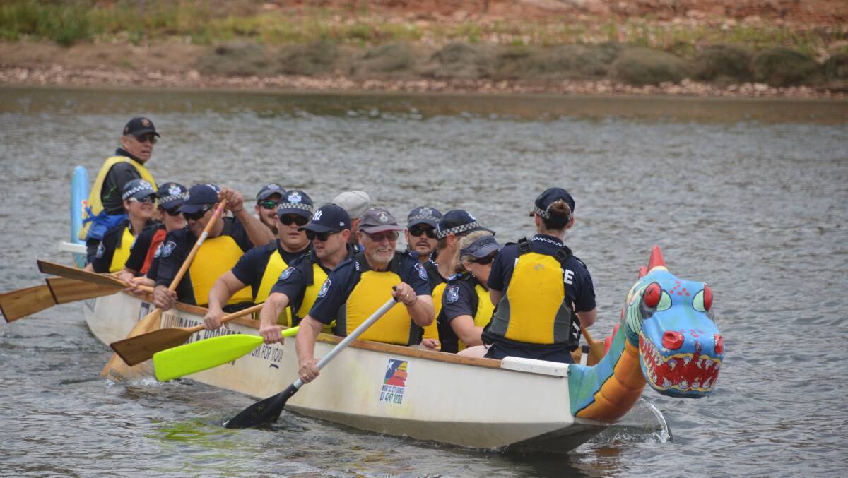 The police entered a team in the 2017 Fishing Classic dragon boat race.