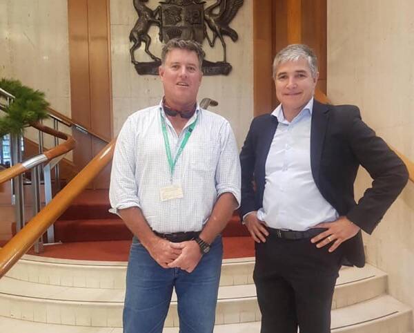 Shane McCarthy at parliament in Brisbane with Robbie Katter.