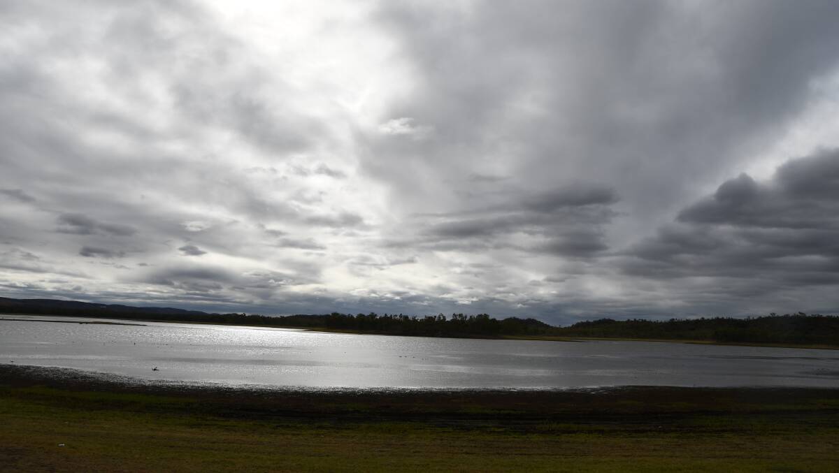 Cloudy conditions at Lake Moondarra after the rain on Saturday.