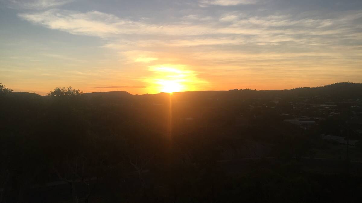 WINTER MARCH: The sun rises over Mount Isa Lookout at 6:45am Thursday, March 21, the day of the equinox when day and night are exactly equal. Photo: Derek Barry