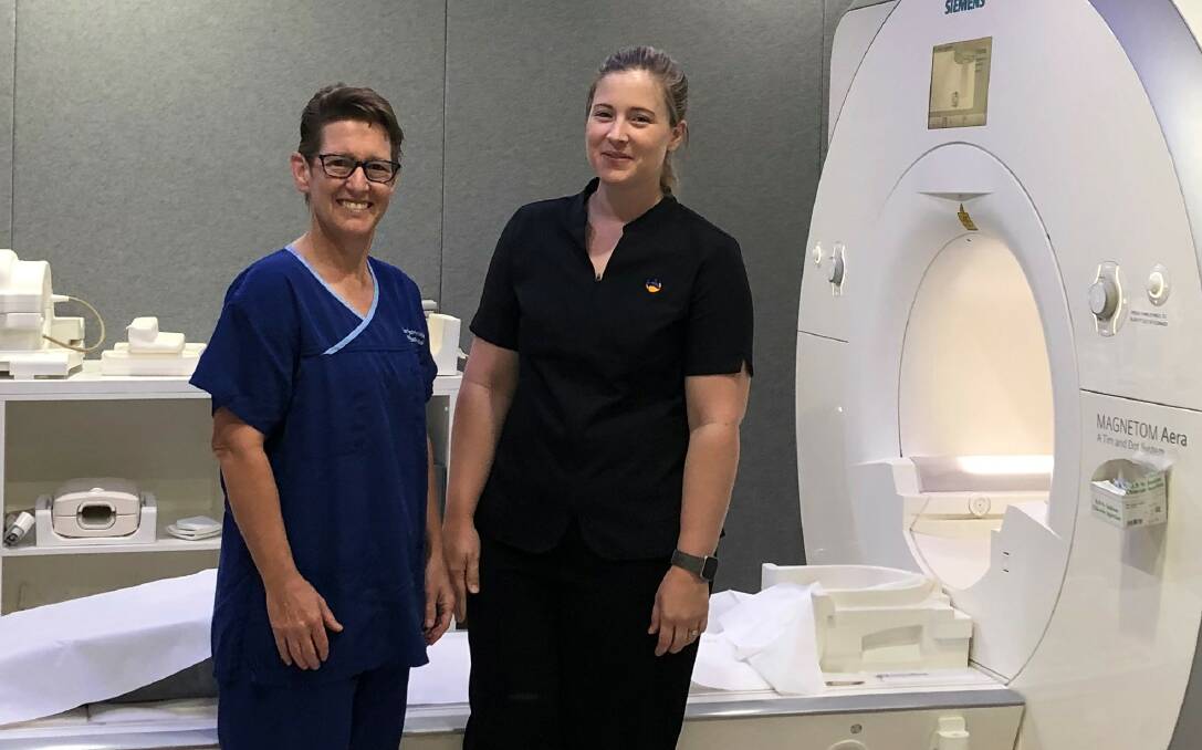 Clinical Director Anaesthetics Dr Denise Keavy and I-MED Radiographer Anthea Haines prepare for the new MRI services.