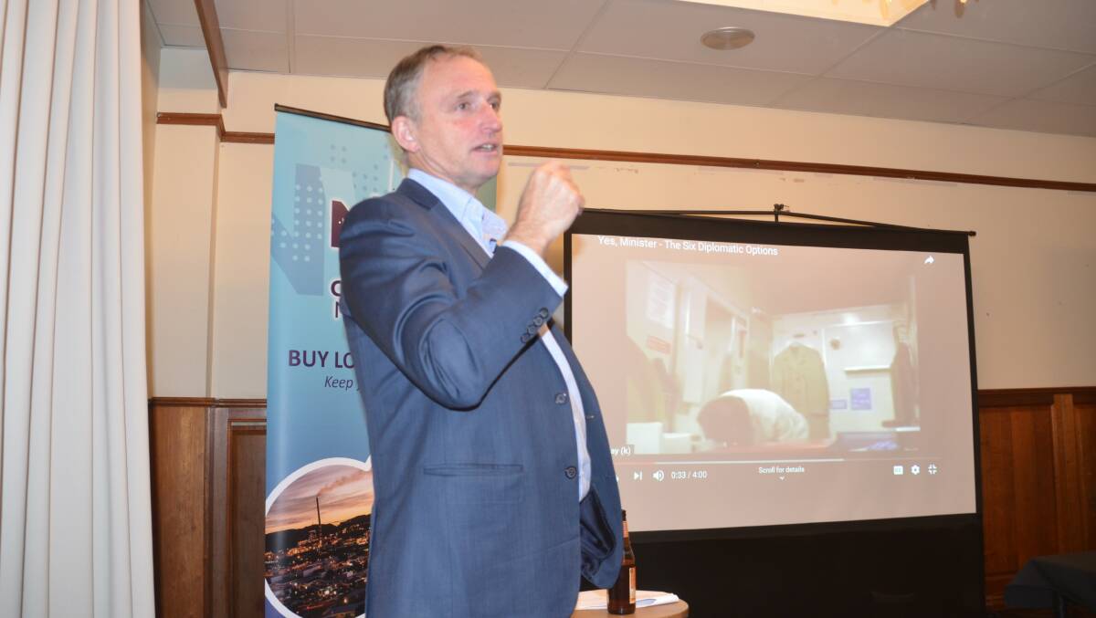 Ambassador to Mexico Dr David Engel speaks to Commerce North West members in Mount Isa on Thursday.