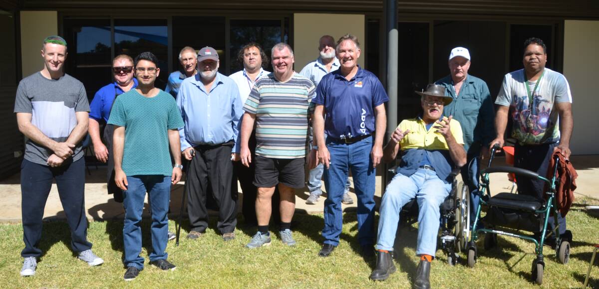 MEN'S BUSINESS: Visitors attend the launch of the Mates Men's Shed at the Mount Isa Neighbourhood Centre in 2018.