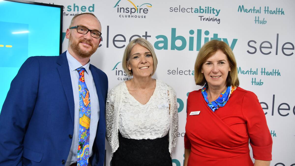 Ryan Wiggins, general manager for regions, Helen Davis, Mount Isa regional coordinator and CEO Debra Burden at the Selectability Hub official opening on Tuesday.