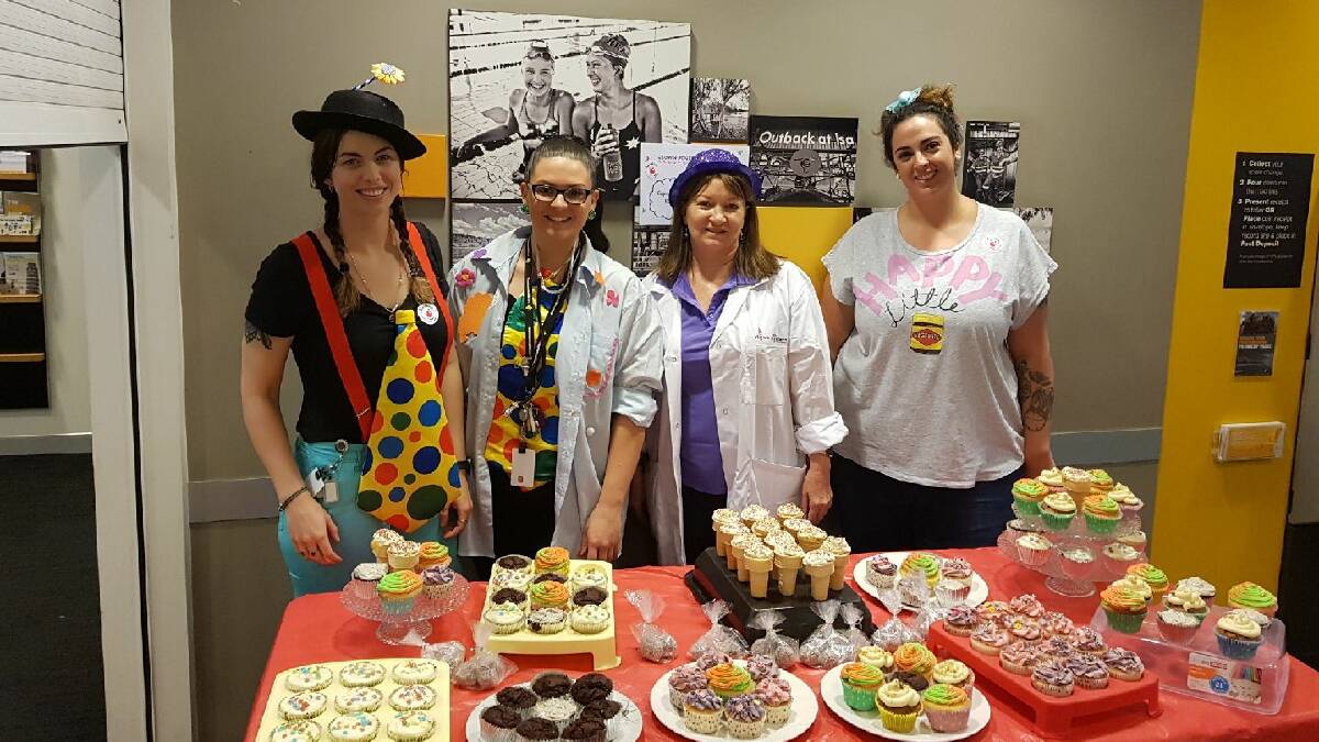 Mount Isa Commonwealth Bank staff dress up to support the Clown Doctors.