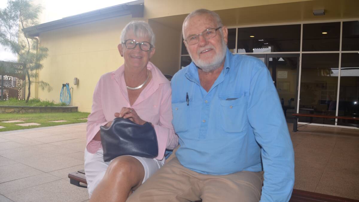 Sally and Lindsay Allan wait for the Premier at the Cloncurry Community Precinct last week.