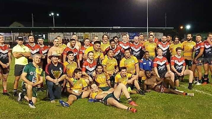 Atherton and Mount Isa players after the 2020 game in Atherton.