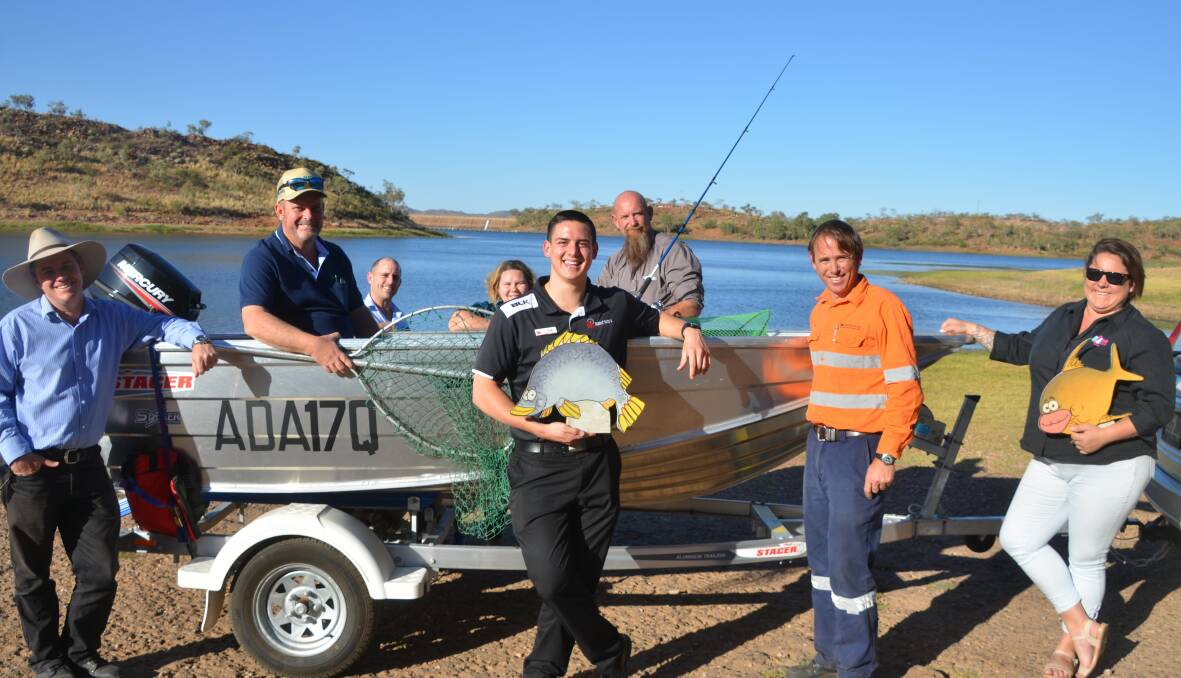 GOOD ANGLE: Sponsors get ready for the Lake Moondarra Fishing Classic this weekend. Photo: Derek Barry