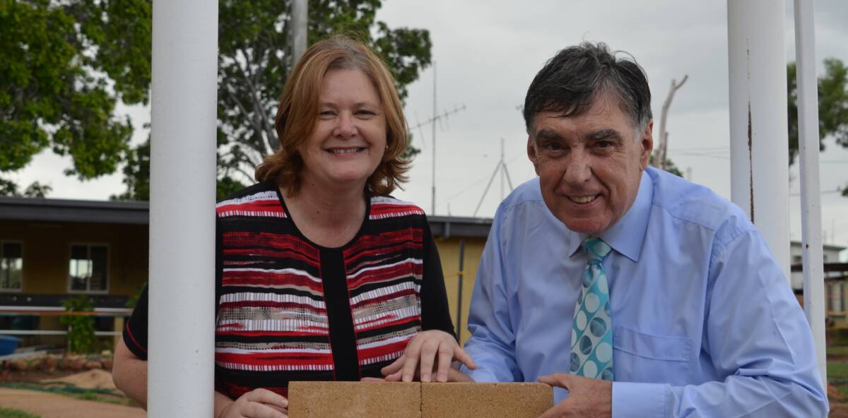 BRICK BY BRICK: Zonta president Sue Wicks and Cr Tony McGrady look forward to the revitalisation of the Youth Camp. Photo: Derek Barry