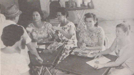 During the strike (December 1964) when the Women's Auxiliary managed the handling of the cash.