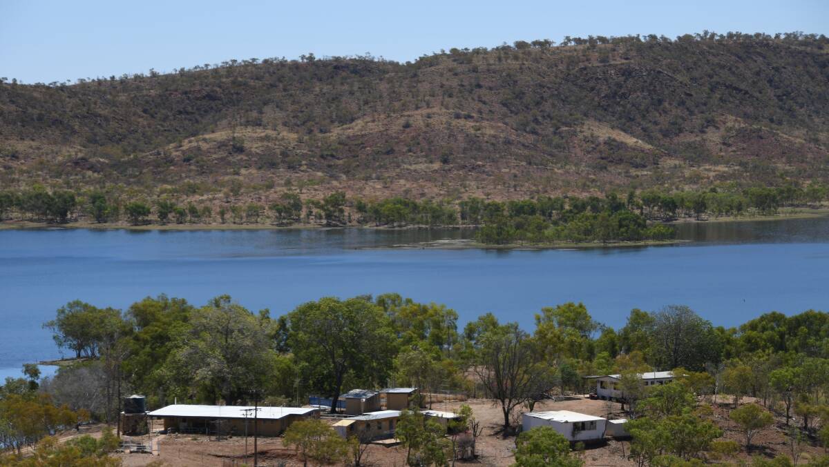 Lake Moondarra Youth Camp as seen from one of the nearby clifftops.