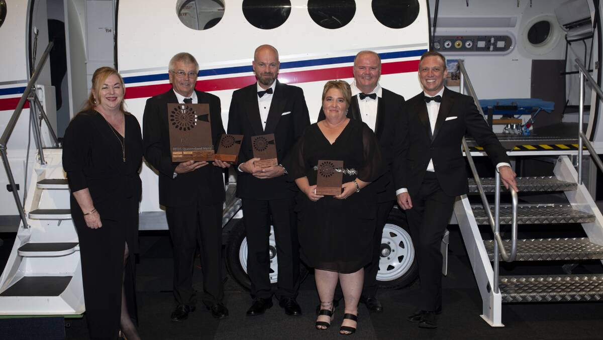 WINNERS: RFDS's Meredith Staib, with Jim Lillecrapp, Simon Steel Belinda and Robert Worlein and Minister Miles with the award. Photo: supplied.