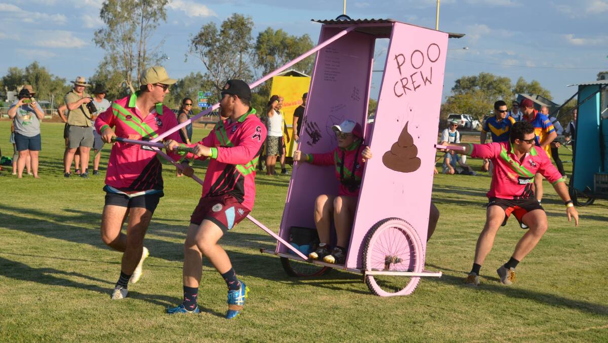 The dunny derby is the centrepiece event of the Winton Outback Festival.
