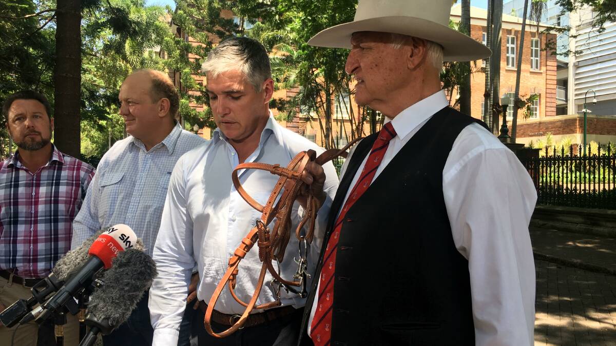 TWO BOB: Bob Katter (right) hands over the reins to Robbie Katter, Photo: supplied