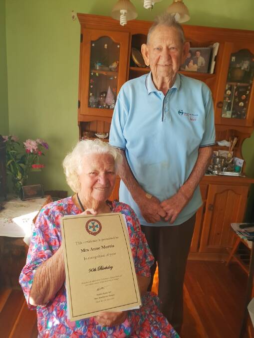 Anne with husband Arthur on her 90th birthday.