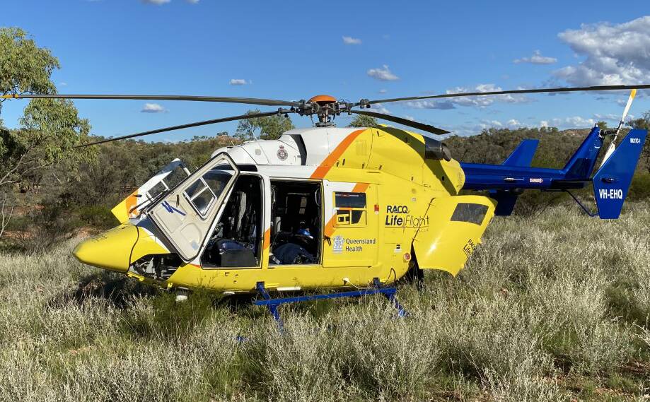 The Mount Isa-based RACQ LifeFlight Rescue helicopter has airlifted two motocross riders to hospital after a multi-agency search.