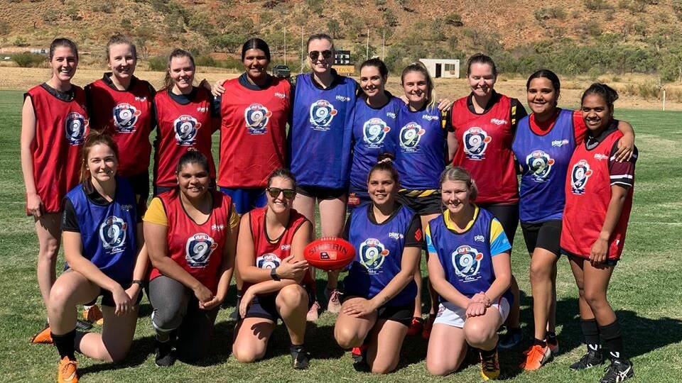 GAME TIME: The ladies played a nine a side game at Legend Oval on Saturday. Photo: supplied.