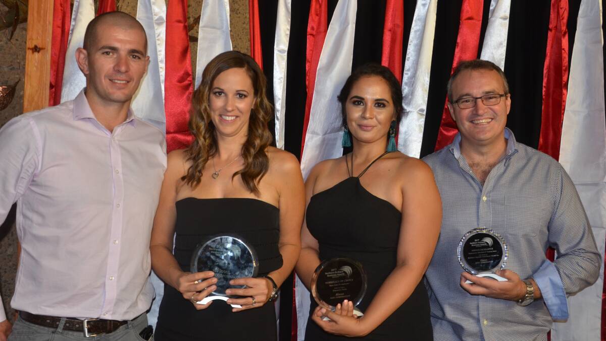 CONGRATULATIONS: 2017 Northern Outback Business of the year ADG: Anthony Facelli, Julie Schalin, Narsh Shaw and Matt McKeown. Photo: Derek Barry