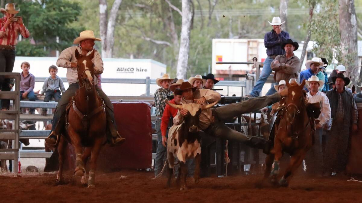 TATE MODERN: Tate Van Wel will be one of the favourites in steer wrestling in the Northern Run. Photo: Dave Ethell 
