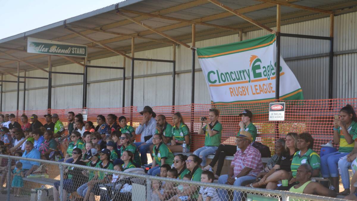 Some of the Cloncurry fans at the Mount Isa Rugby League grand final on Saturday.