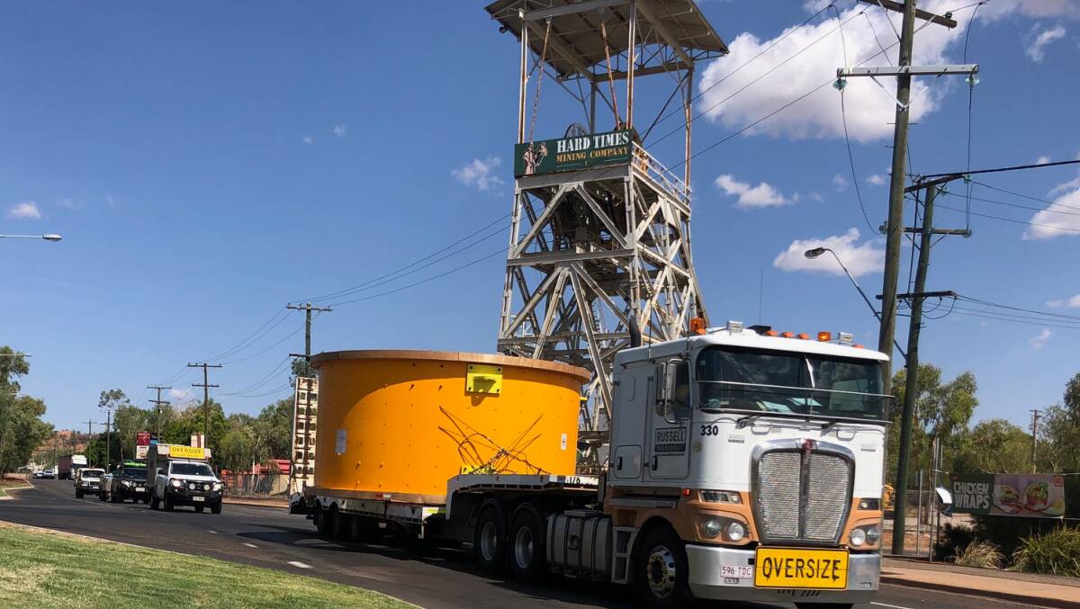 Ball mill shell arrives in Mount Isa.