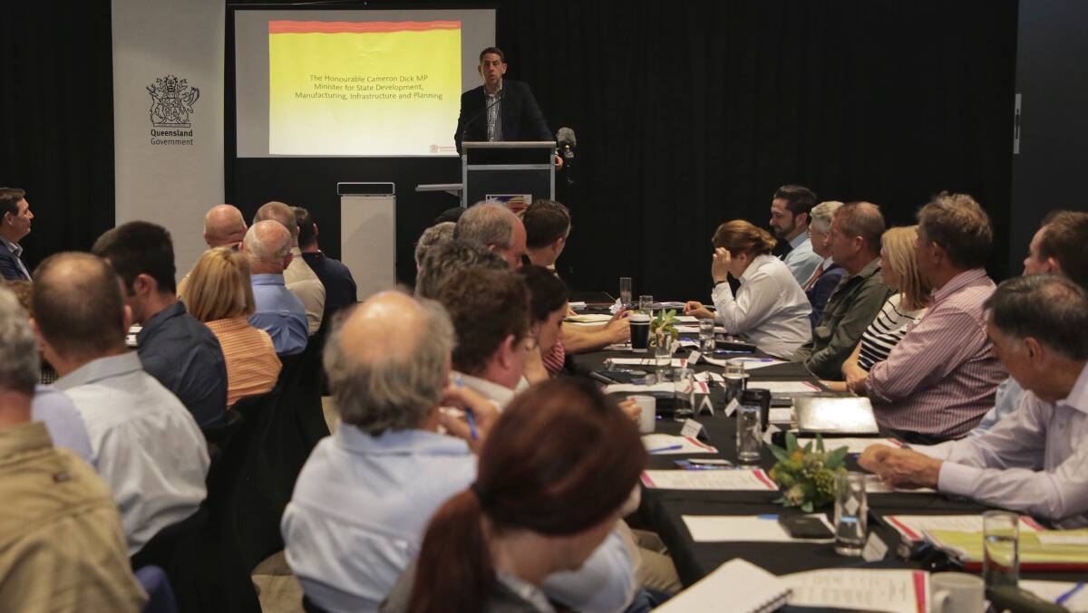 Minister Cameron Dick announces the implementation plan at the North West Mineral Province Summit in Mount Isa on Tuesday.