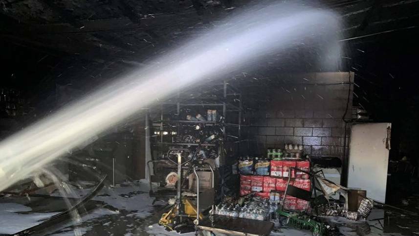 DAMAGED GOODS: Fire ripped through the Bedourie roadhouse on Tuesday morning. Photo: supplied.