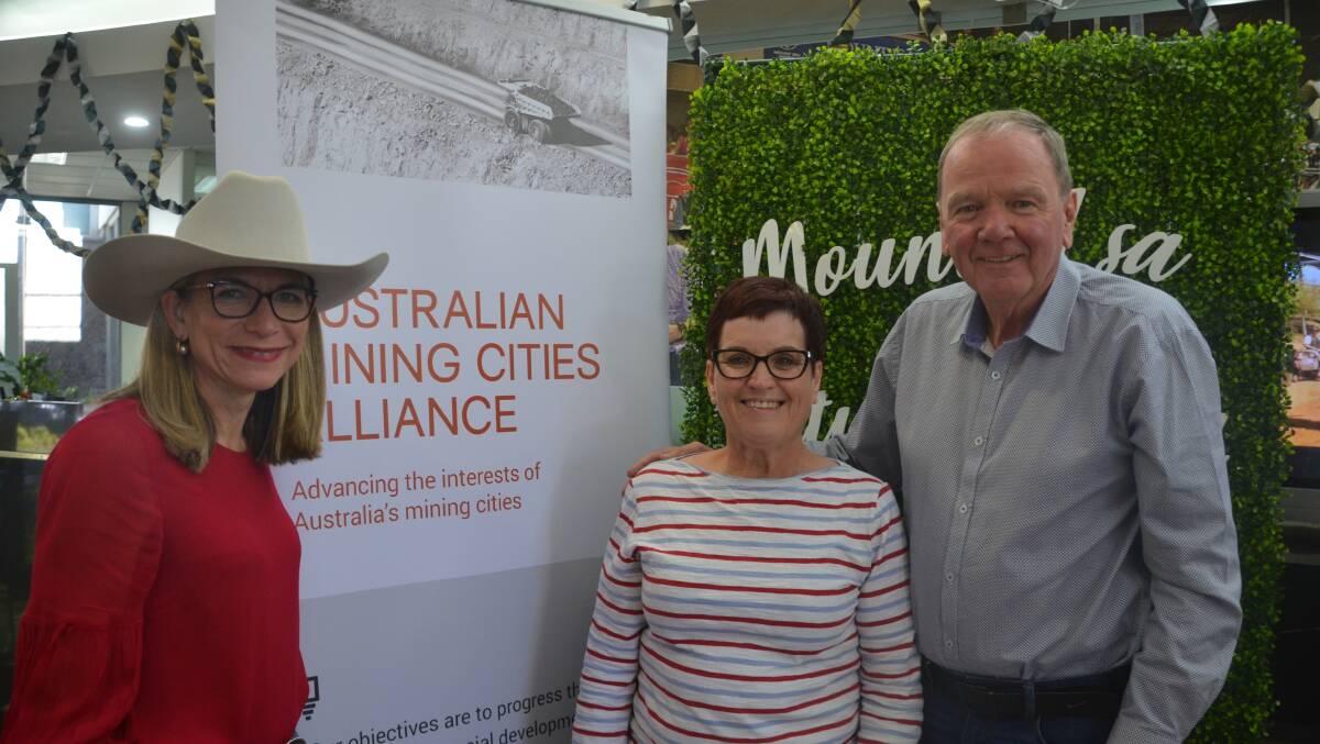 ALLIANCE: Mount Isa Mayor Joyce McCulloch, Broken Hill Mayor Darriea Turley and Kalgoorlie Mayor John Bowler meet in the Isa for Rodeo Week.  